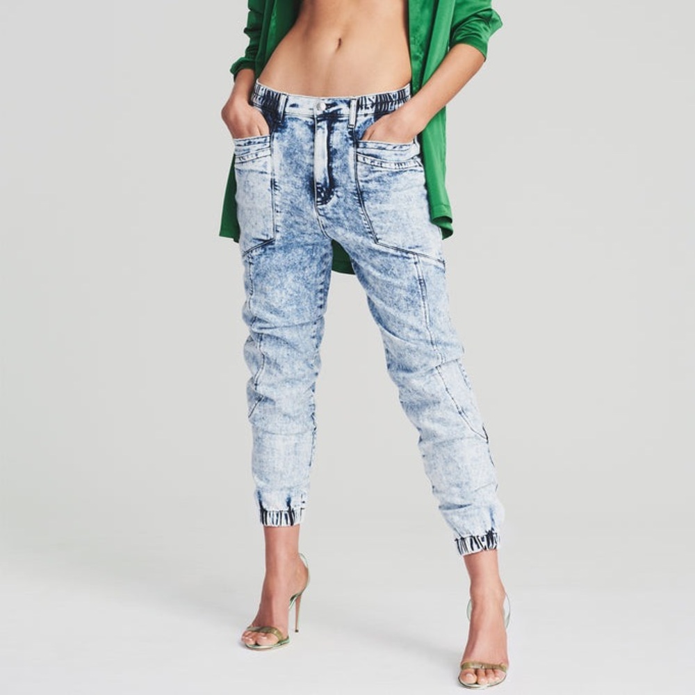 Retrofete Light Blue Acid Wash Jogger Pants